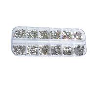 LIXSAZSE Set di strass per unghie flatback con scatola portaoggetti Kit assortito di cristalli per ragazze Manicure Nail Art Artigianato fai-da-te