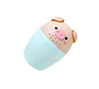 LIXSAZSE Simpatico accessorio da bagno per shampoo e risciacquo a forma di maialino da cartone animato, verde acqua