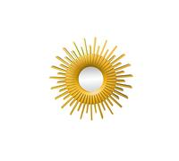 LIXSAZSE Specchi rotondi unici per decorare le pareti della stanza, specchi trasparenti ad definizione che abbelliscono gli spazi, decorativi, piccoli, Oro a forma di sole, 25 cm