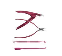 LIXSAZSE Strumenti per manicure Cutter in acciaio Per inox a doppia testa multifunzione Pushers Remover Dead Skin Polish Toenail Edge Home, scatola di metallo 4 pezzi