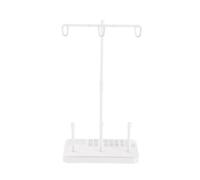 LIXSAZSE Supporto portatile per rocchetti a 3 coni in plastica per migliorare il comfort di cucito. Supporto per 3 rocchetti per contenere di filo da cucito e, Bianco, 11.5x21 cm