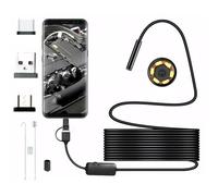 LIXSAZSE Telecamera endoscopica per ispezione USB C con 6 luci a LED Prodotti a corto raggio SF Telecamera per portata visiva in ABS, Filo flessibile, 10M