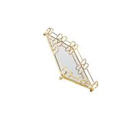 LIXSAZSE Vassoio a specchio, specchio per il trucco, vassoio a per vanità, porta profumi, gioielli, cassettiera, organizer, elegante porta snack, piatto, stile retrò antico, decorativo, camera da