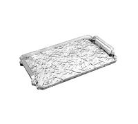 LIXSAZSE Vassoio portaoggetti in acrilico per lavabo da appoggio per bagno, porta profumo, contenitore per servire salse da cucina, vassoio decorativo rettangolare per bar e soggiorno, Chiaro, l