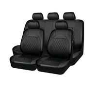 LiYaBaiHuo 9 Pezzi coprisedili Auto per Jeep Avenger 2022-2026, Traspirante Cuscino Pelle Set Coprisedili Protezione Interno Accessori,A/Black