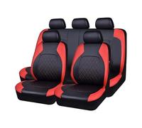 LiYaBaiHuo 9 Pezzi coprisedili Auto per MG ZS Hybrid+ Luxury (2024 2025), Traspirante Cuscino Pelle Set Coprisedili Protezione Interno Accessori,B/Red