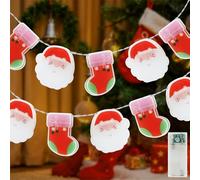 Liyade Catena luminosa natalizia interna a batteria, 1,65 m, 10 LED, Babbo Natale, decorazioni natalizie, catena luminosa con funzione timer, illuminazione natalizia bianco caldo per feste