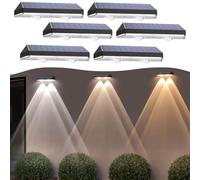 Liyade Solare da Esterno 6 Pezzi Luce Solare LED Esterno IP65 Impermeabile 3 Modalità Faretti Solari a LED da Esterno Illuminata per Parete, Balcone, Terrazzo Corridoio, Giardino