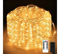 Liyade Tubo luminoso da 20 m, 400 LED, per esterni, IP65, impermeabile, con telecomando, 8 modalità, dimmerabile, diametro 7,5 mm, tubo luminoso extra spesso, per illuminazione natalizia, recinto del