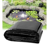 Liyadolaam Fodera per laghetto Koi Nera, Resistente sicura per Pesci Spessa 0,13mm HDPE Facile da Tagliare per Bordi per laghetti per ruscelli fontane Giardino Scatola idroponica(6x10m)