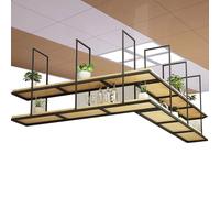 Liyadolaam Scaffali da soffitto per garage, per carichi pesanti, scaffali per pentole da cucina, portafiori pensili, scaffalature decorative piante, scaffali espositivi - Legno metallo(60x30x80cm)