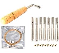 Liyafy 7 corde per arpa in metallo + 7 chiodi con perno + chiave per accordatura per arpa di lire e strumento musicale a corde