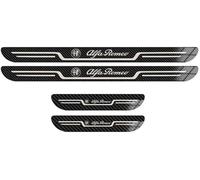 LIYANGT1 4 Pezzi Battitacco Adesivi in Acciaio Inox per Alfa Romeo Junior 2024, Auto Guardia Porta Soglia Protezione Pedali di AntiGraffio,Black