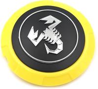 LIYANGT1 4 Pezzi Copri Ruota per Fiat 500 Abarth 133mm, Auto Coprimozzo Ruota Centrale coprimozzo Copri Badge,Yellow