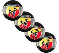 LIYANGT1 4 Pezzi Elegante Adesivi Coprimozzo Auto per Fiat Punto Bravo Stilo Panda Abarth 56mm, Auto Decorativo Emblema Accessori, Impermeabili Antipolvere,Black