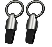 LiYeeYP 2 Pezzi Pelle Portachiavi Accessori per Chiavi per Auto per Citroen Combo 2019-ON, Portachiavi per Auto, Accessori per Uomo e Donna, Nero
