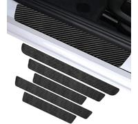 LiYeeYP 5 Pezzi Battitacco Auto per Opel Corsa D A B C E F 2021-2017 | Pellicola carbonio 3D, Protezione antigraffio, Copertura usura, adesivo forte impermeabile, Sagomatura portiera posteriore