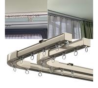 LIYI929GP Binario per Tende A Soffitto Bastone per Tenda Scorritenda, Montasse E Tagliasse con Facilità, Robusto Stabile Doppio Binari, Binario Rettilineo/Pista Curva, Bastoni E Binari per Tende