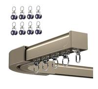 LIYI929GP Robusto Binario per Tende da Esterno Bastone per Tenda Singolo/Doppio Binario, Montaggio A Soffitto/Parete, 3m 4m 5m con Connettore Dedicato, Liscio E Senza Ostacoli, Facile da Installare