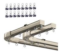 LIYI929GP Robusto Binario per Tende da Esterno Bastone per Tenda Singolo/Doppio Binario, Montaggio A Soffitto/Parete, 3m 4m 5m con Connettore Dedicato, Liscio E Senza Ostacoli, Facile da Installare