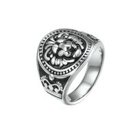 LIYINGFUING 2PC- acciaio inox leone geometrico anello uomo prepotente gioielli, 13#, Metallo