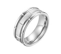 LIYINGFUING 2PC- titanio acciaio trafilatura combinazione anello semplice personalità accessori, 11#, Metallo