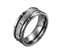 LIYINGFUING 2PC- titanio acciaio trafilatura combinazione anello semplice personalità accessori, 7#, Metallo