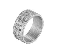 LIYINGFUING 2PC- titanio geometrico anello anello parola gioielli da uomo, 7#, Metallo