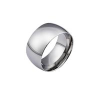 LIYINGFUING 2PC- titanio semplice anello liscio Europa e gli Stati Uniti grandi gioielli super dominanti, 12#, Metallo