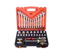 LIYINGFUING Chiave a bussola, 37 pezzi, strumento combinato per manutenzione auto, nastro blu, set da 37 pezzi