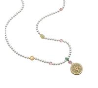 LIYINGFUING Collana con ciondolo Babel con perle cinesi da donna