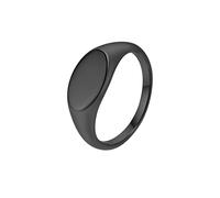 LIYINGFUING Gioielli di design dell'anello di tenuta ovale liscia in acciaio al titanio, 10#, Metallo