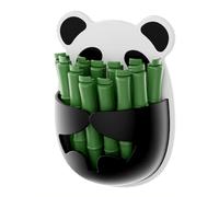 LIYJTK 12 Pcs Panda Food Bag Clips with Wall Mount Storage Box Strong Sealing Kitchen Organizer for Snacks Chips PP Material 13.2x5.5x17.7cm