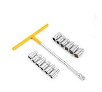 LIYJTK 13 pezzi Il kit di chiavi per socket include driver di presa a manico T 1 pcs e kit di presa 12pc, strumenti meccanici per riparazione automobilistica e casa, set di socket