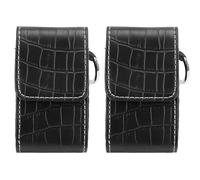 LIYJTK 2 pezzi custodia per pulsossimetro dito portatile antipolvere antiurto custodia in pelle PU monitor della saturazione di ossigeno nel sangue trasporto guscio duro resistenza agli