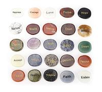 LIYJTK 25 pezzi Crystal Rune Stones impostati per le forniture di meditazione e divinazione