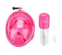 LIYJTK Bambini maschera per il viso a pieno viso per lo snorkeling di immersioni subacquee che nuotano morbido e resistente rosso blu (Rosso)