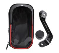 LIYJTK Borsa per telefono da bici Resistente all'acqua Girevole a 360 ° con doppia cerniera parasole per ciclismo Tessuto Oxford Pelle TPU (Rossa)