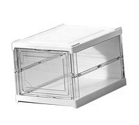 LIYJTK Clear Plastic Shoe Storage Box Stackable Foldable Shoe Organizer Space Saving Shoe Rack for Closet Storage Sneaker Container Bin Holder for Home Dormitory Sturdy Hard Plastic 100lb (1 strato