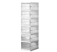 LIYJTK Clear Plastic Shoe Storage Box Stackable Foldable Shoe Organizer Space Saving Shoe Rack for Closet Storage Sneaker Container Bin Holder for Home Dormitory Sturdy Hard Plastic 100lb (6 strati
