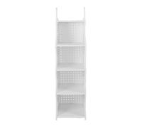 LIYJTK Closet Hanging Basket Large Capacity Foldable Wardrobe Storage Organizer for Bedroom Laundry Room Dormitory Sturdy PP Material (4 strati)