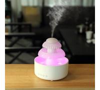 LIYJTK Diffusori di olio essenziale 600 ml Air Humidifier Affusore per terapia USB con 7 colori Luci a LED Creative Fungo Rain goccia letto Design Home