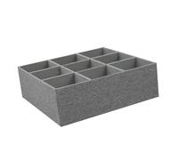 LIYJTK Drawer Organizer 9 Section Foldable Storage Box for Socks Underwear Ties Belts Closet Cabinet Organizer with Zip Base Non Woven Fabric 31x31x8cm Space Saving Design