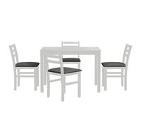 LIYJTK ELEGANTE SET DA PRANZO CON SEDIE IMBOTTITE ENORMI, PERFETTE PER LA SALA DA PRANZO E LA, CUSCINO MARRONE E COMPLETO NERO PER L'ARREDAMENTO DELLA CASA (Bianca)