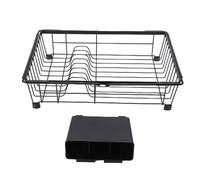 LIYJTK Expandable Dish Drying Rack in Sink Iron Kitchen Utensil Holder | Efficient water drainage with an expandable dish drying rack for inside sink setup in modern kitchens