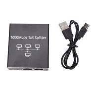 LIYJTK Gigabit Ethernet Splitter 1 to 3 1000Mbps High Speed Network Splitter RJ45 Splitter Adapter Metal Aluminum Alloy Durable and Fast Connectivity for Home Office Network Setup