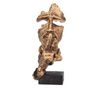 LIYJTK Il silenzio è statue d'oro elegante scultura di pensatore di resina antico per decorazioni per family office