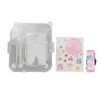 LIYJTK Kit custodia per fotocamera istantanea Tracolle regolabili Custodia per fotocamera adesiva Set di decorazioni trasparenti trasparenti per viaggi all'aperto Mini 12 (arrossamento)