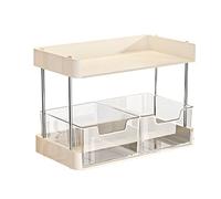 LIYJTK Makeup Organizer Perfume Skincare Cosmetic Tray Shelf Sturdy Space Saving Multi Purpose Storage Solution for Vanity Bathroom Countertop White PET Material 30x21x17cm