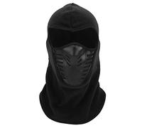 LIYJTK Maschera integrale con pannello in silicone a rete traspirante, scaldacollo invernale in pile per la guida. (Nera)